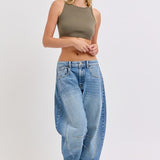 Barrel Fit Mid-Rise Jeans