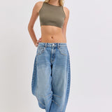 Barrel Fit Mid-Rise Jeans