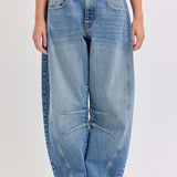 Barrel Fit Mid-Rise Jeans