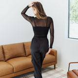 The Allure Mesh Turtleneck | Black