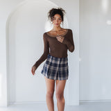 Highland Plaid Pleated Skort