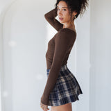 Highland Plaid Pleated Skort