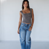 Barrel Fit Mid-Rise Jeans