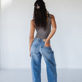 Barrel Fit Mid-Rise Jeans