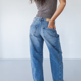 Barrel Fit Mid-Rise Jeans