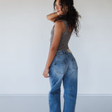 Barrel Fit Mid-Rise Jeans
