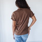 Zoie Chocolate V-Neck Tee