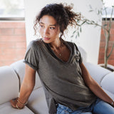 Zoie Heather Grey V-Neck Tee