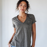 Zoie Heather Grey V-Neck Tee