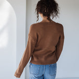 Crossroads Coffee Bean Ribbed Sweater