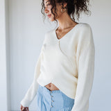 Crossroads Ivory Ribbed Sweater