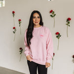 Front view of The Stanley Sweatshirt crewneck with heart graphic detail.