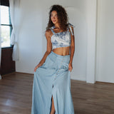 The Driftwood Breeze Denim Maxi Skirt