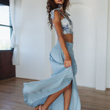 The Driftwood Breeze Denim Maxi Skirt
