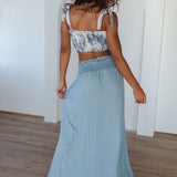 The Driftwood Breeze Denim Maxi Skirt