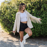 The Sierra Fringe Jacket | Cream Faux Suede | Show Me Your Mumu