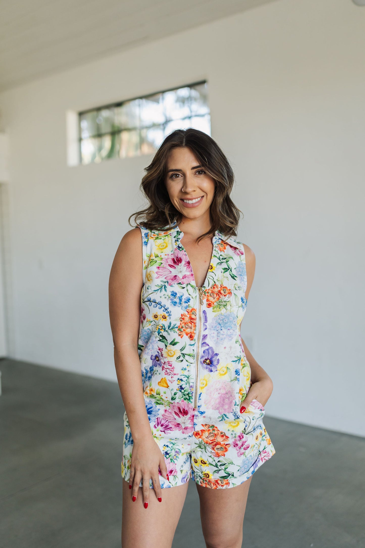 The Reno Romper | Ivory Botanical Floral Denim | Show Me Your Mumu ...