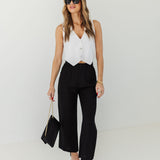 The Chloe Pleat Linen Pant | Faded Black | Rollas Jeans -FINAL SALE