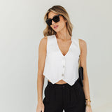 The Chloe Pleat Linen Pant | Faded Black | Rollas Jeans -FINAL SALE