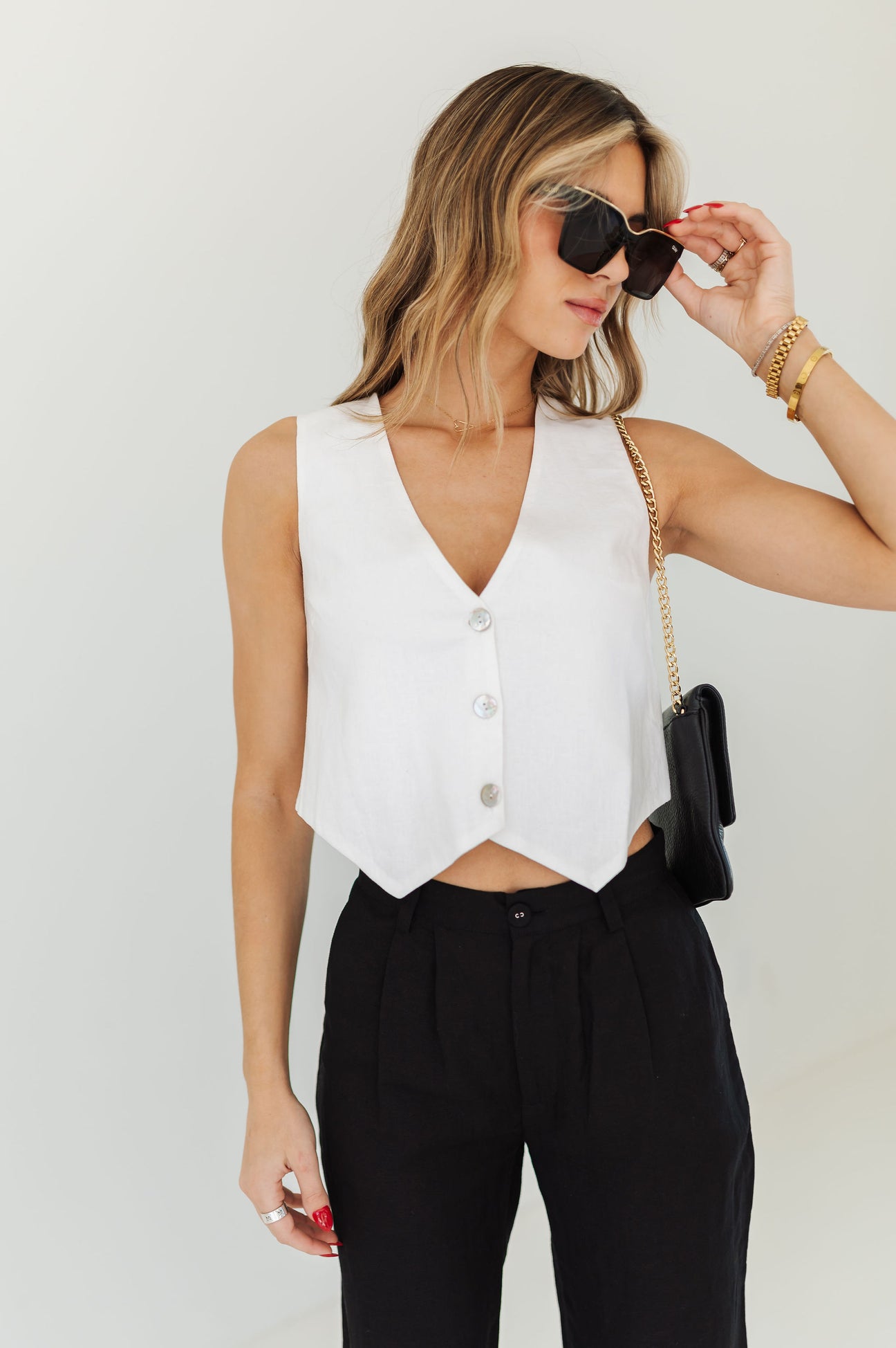 The Vicky Vest | White Linen | Show Me Your Mumu- FINAL SALE – Wild Sol Project