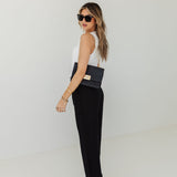 The Chloe Pleat Linen Pant | Faded Black | Rollas Jeans -FINAL SALE