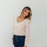 The Ivory Lace Sweater Top