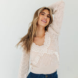 The Ivory Lace Sweater Top