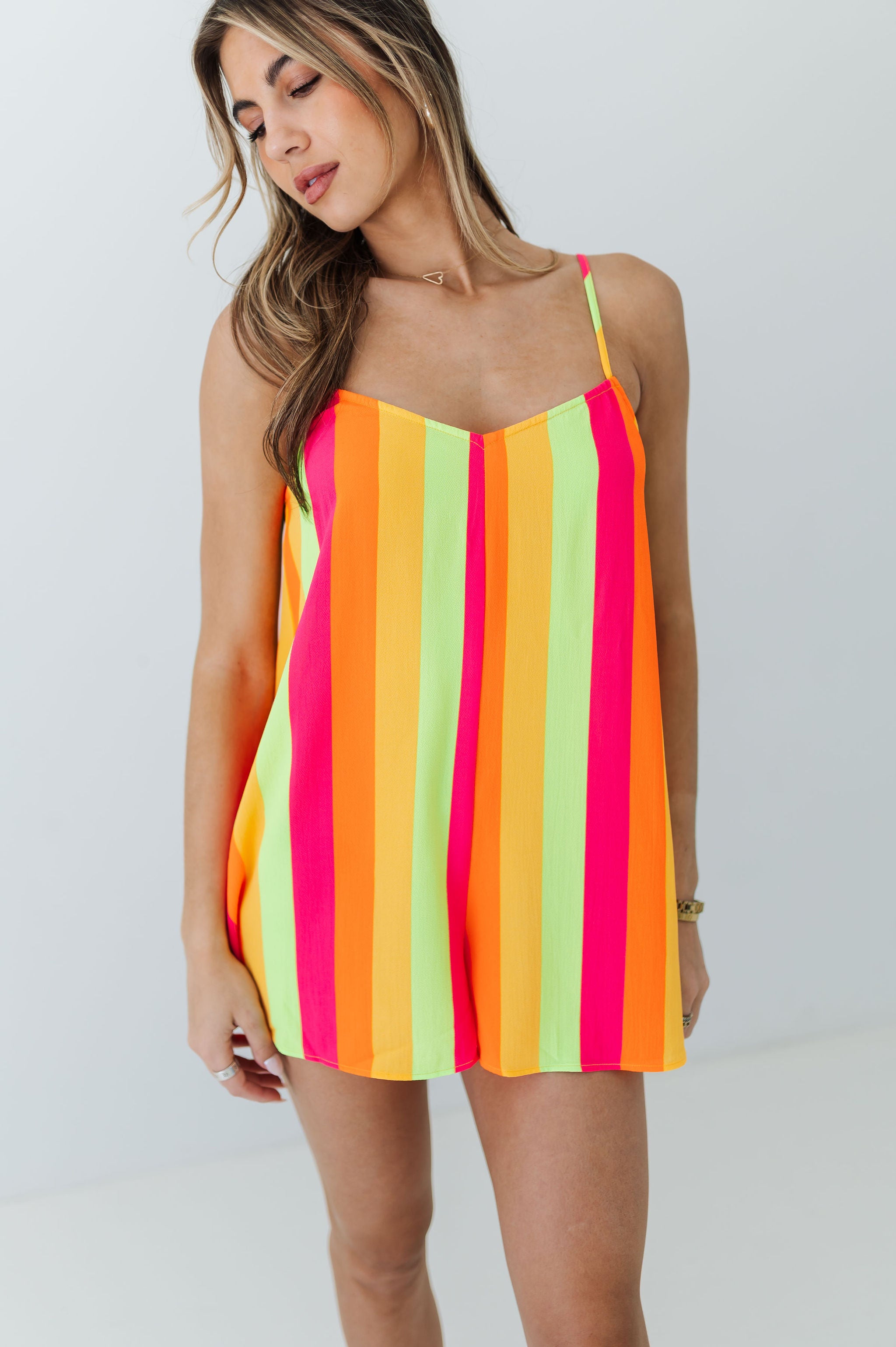 Rascal Romper Neon Vacay Stripe | Show Me Your Mumu |