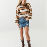 The Mocha Stripe Relaxed Sweater