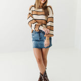 The Mocha Stripe Relaxed Sweater