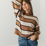 The Mocha Stripe Relaxed Sweater