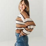 The Mocha Stripe Relaxed Sweater