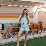 The Cannon Romper | Spring Blue Denim | Show Me Your Mumu - FINAL SALE