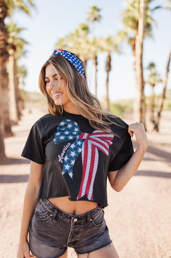 The Lace Bow Americana Graphic Tee | Zutter