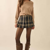 Highland Plaid Pleated Skort