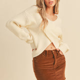 Crossroads Ivory Ribbed Sweater