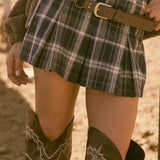 Highland Plaid Pleated Skort